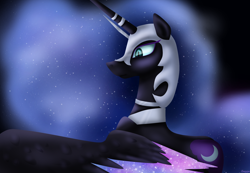 Size: 2600x1800 | Tagged: safe, artist:iseppe, derpibooru import, nightmare moon, alicorn, pony, female, helmet, mare, solo