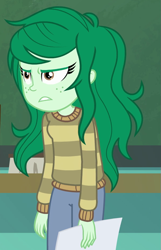 Size: 603x939 | Tagged: safe, derpibooru import, screencap, wallflower blush, equestria girls, equestria girls series, forgotten friendship, angry, cropped, gritted teeth, paper, solo