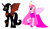 Size: 4600x2640 | Tagged: safe, artist:meganlovesangrybirds, derpibooru import, alicorn, original species, pony, adventure time, business suit, cartoon network, clothes, crossover, dress, duo, female, hynden walch, jewelry, male, mare, my little pony, nergal, nergal and princess bubblegum, ponified, princess bubblegum, stallion, steve burns, the grim adventures of billy and mandy, voice actor