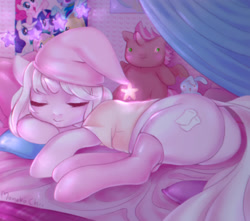 Size: 2129x1878 | Tagged: safe, artist:monekochii, derpibooru import, oc, oc only, oc:marshmallow fluff, sleeping, solo