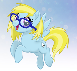 Size: 1113x1022 | Tagged: safe, artist:damagics, derpibooru import, oc, oc only, oc:cloud cuddler, pegasus, pony, my little pony: the movie, cutie mark, female, glasses, mlp movie pony maker, mouse cursor, movie accurate, smiling