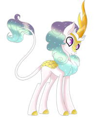 Size: 1024x1240 | Tagged: safe, artist:solomonbunny, derpibooru import, oc, oc only, oc:scale, kirin, cloven hooves, colored hooves, gradient mane, kirin oc, simple background, solo, transparent background