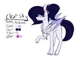 Size: 1151x869 | Tagged: safe, artist:sweetmelon556, derpibooru import, oc, oc:clear sky, pegasus, pony, female, mare, reference sheet, simple background, solo, transparent background