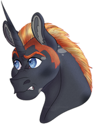 Size: 663x879 | Tagged: safe, artist:bijutsuyoukai, derpibooru import, oc, oc:titanium burn, pony, unicorn, bust, male, portrait, simple background, solo, stallion, transparent background