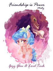 Size: 354x472 | Tagged: safe, artist:misty酒颜, derpibooru import, cozy glow, lord tirek, pegasus, pony, school raze, cozirek, obtrusive watermark, text, watercolor painting, watermark