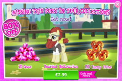 Size: 794x527 | Tagged: safe, derpibooru import, ginger beard, earth pony, pony, the parent map, advertisement, beard, costs real money, facial hair, gameloft, gem, lucky coin, male, official, sale, stallion