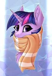 Size: 1542x2247 | Tagged: safe, artist:deltahedgehog, derpibooru import, twilight sparkle, pony, clothes, female, mare, scarf, solo