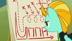 Size: 1280x720 | Tagged: safe, derpibooru import, screencap, lightning dust, pegasus, pony, the washouts (episode), clothes, female, mare, ramp, solo, stunt, uniform, washouts uniform