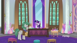 Size: 1920x1080 | Tagged: safe, derpibooru import, screencap, twilight sparkle, twilight sparkle (alicorn), alicorn, pony, a rockhoof and a hard place, book, cabinet, carpet, desk, office, pillar, professor fossil, school of friendship, stool, window