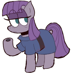 Size: 942x959 | Tagged: safe, artist:pinkiespresent, derpibooru import, boulder (pet), maud pie, earth pony, pony, clothes, dress, female, hoof hold, kidcore, mare, raised hoof, simple background, solo, transparent background