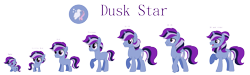 Size: 2417x724 | Tagged: safe, artist:fandom-crockpot, derpibooru import, oc, oc only, oc:dusk star, pony, unicorn, age progression, baby, baby pony, base used, beard, colt, facial hair, hair bun, kindverse, male, offspring, parent:silver script, parent:twilight sparkle, parents:twiscript, simple background, stallion, transparent background