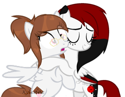 Size: 1024x794 | Tagged: safe, artist:ipandacakes, artist:xylenneisnotamazing, derpibooru import, oc, oc only, oc:blood moon, oc:chocolate hearts, pegasus, pony, colored wings, female, glasses, mare, multicolored wings, simple background, transparent background