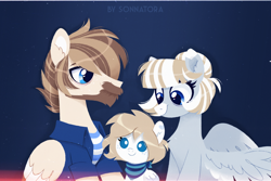 Size: 1280x854 | Tagged: safe, artist:sonnatora, derpibooru import, oc, oc only, oc:spectrum beam, pony, baby, baby pony, colt, family, family photo, female, foal, male, mare, stallion