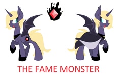 Size: 1144x699 | Tagged: safe, artist:php115, derpibooru import, oc, oc only, oc:the fame monster, alicorn, bat pony, bat pony alicorn, pony, alicorn oc, base used, bat pony oc, lady gaga, ms paint, solo