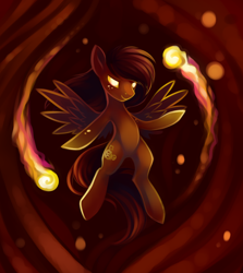 Size: 2500x2800 | Tagged: safe, artist:dragonataxia, derpibooru import, oc, oc only, pegasus, pony, fireball, glowing eyes, solo