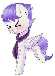 Size: 2904x4000 | Tagged: safe, artist:twily-star, derpibooru import, oc, oc only, oc:nightberry, pegasus, pony, blushing, chibi, clothes, commission, cute, ear piercing, earring, eyes closed, female, icey-verse, jewelry, magical lesbian spawn, mare, next generation, ocbetes, offspring, open mouth, parent:nightshade, parent:raspberry vinaigrette, parents:raspberryshade, piercing, scarf, simple background, solo, transparent background