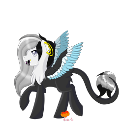 Size: 5000x5000 | Tagged: safe, artist:demonwolfspirit, derpibooru import, oc, oc:inky, pegasus, pony, absurd resolution, jewelry, pretty, simple background, transparent background, wings