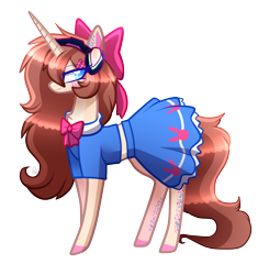 Size: 1385x1413 | Tagged: safe, artist:sugaryicecreammlp, derpibooru import, oc, oc:diva, pony, unicorn, bow, clothes, dress, female, hair bow, mare, simple background, solo, transparent background