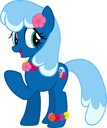 Size: 5000x5943 | Tagged: safe, artist:pilot231, derpibooru import, oc, oc:sea foam ep, earth pony, pony, absurd resolution, flower on ear, highlights, lei, simple background, solo, transparent background, vector