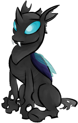 Size: 471x738 | Tagged: safe, artist:tempusfidgets, derpibooru import, oc, changeling, changeling oc, simple background, sitting, solo, transparent background