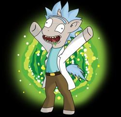 Size: 1024x993 | Tagged: safe, artist:northerndash, derpibooru import, pony, grannies gone wild, ponified, pony rick, rick and morty, rick sanchez, solo