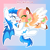 Size: 3000x3000 | Tagged: safe, artist:dreamyeevee, derpibooru import, oc, oc:baby cakes, oc:cobalt swift, bat pony, duo, eyes closed