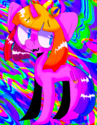 Size: 521x669 | Tagged: safe, artist:pixelthepikachu, derpibooru import, toola roola, pony, needs more saturation, psychedelic, solo