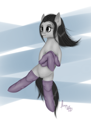 Size: 1275x1689 | Tagged: safe, artist:ianotouta-way, derpibooru import, oc, oc:shakes heartwood, pony, clothes, digital art, simple background, socks, solo