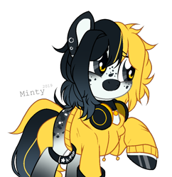 Size: 910x942 | Tagged: safe, artist:mintoria, derpibooru import, oc, oc:torii, earth pony, pony, clothes, female, headphones, hoodie, mare, simple background, solo, transparent background