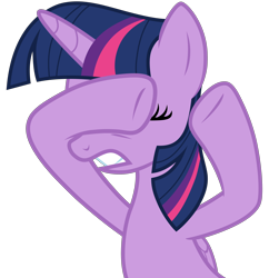 Size: 3392x3510 | Tagged: safe, artist:pink1ejack, derpibooru import, twilight sparkle, twilight sparkle (alicorn), alicorn, pony, father knows beast, covering eyes, eyes closed, female, high res, mare, simple background, solo, transparent background, vector