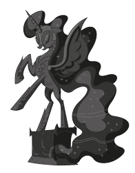 Size: 2139x2722 | Tagged: safe, artist:breadking, derpibooru import, nightmare moon, pony, simple background, solo, statue, transparent background, vector