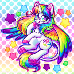 Size: 900x897 | Tagged: safe, artist:dolcisprinkles, derpibooru import, oc, oc only, oc:whimsical wonder, pony, glasses, heart eyes, solo, wingding eyes