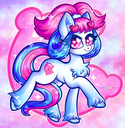 Size: 900x926 | Tagged: safe, artist:dolcisprinkles, derpibooru import, oc, oc only, oc:nanami, pony, chest fluff, heart eyes, solo, unshorn fetlocks, wingding eyes