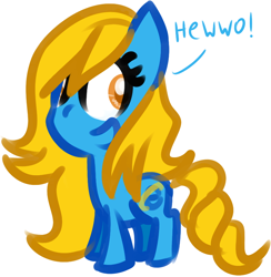 Size: 844x866 | Tagged: safe, artist:technoponywardrobe, derpibooru import, oc, oc:internet explorer, browser ponies, chibi, cute, internet explorer, smiling, smol, solo