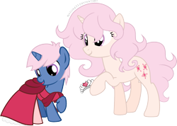 Size: 1433x1022 | Tagged: safe, artist:nstone53, derpibooru import, oc, oc:azure/sapphire, oc:rose diamond, pony, brother and sister, clothes, crossdressing, dress, dress-up, female, male, ponysona, siblings