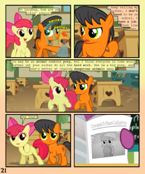 Size: 900x1080 | Tagged: safe, artist:lister-of-smeg, derpibooru import, apple bloom, oc, oc:crosspatch, oc:lazybug, earth pony, pony, comic:crystal heart attack, bottle, colt, comic, male, newspaper