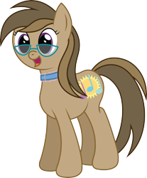 Size: 3165x3825 | Tagged: safe, artist:joey, derpibooru import, oc, oc only, oc:dawnsong, earth pony, pony, 2019 community collab, collar, derpibooru community collaboration, female, glasses, show accurate, simple background, solo, transparent background, vector