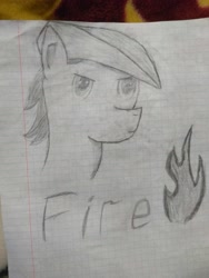 Size: 3000x4000 | Tagged: safe, artist:vankat, derpibooru import, oc, oc only, oc:firebrave trustful, pony, graph paper, solo, traditional art