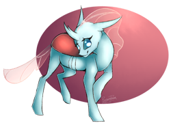 Size: 1024x738 | Tagged: safe, artist:mapleicious, artist:mapleiciousmlp, derpibooru import, ocellus, changedling, changeling, abstract background, cute, diaocelles, female, raised hoof, shy, simple background, smiling, solo, transparent background