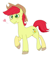 Size: 1280x1454 | Tagged: safe, artist:gintoki23, derpibooru import, bright mac, pony, the perfect pear, applejack's dad, blushing, brightabetes, colored pupils, heart, male, simple background, solo, stallion, transparent background, unshorn fetlocks