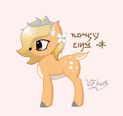 Size: 873x825 | Tagged: safe, artist:magicspark, derpibooru import, oc, oc only, oc:marnaspark, deer, pony, 2d, female, flower, practice, solo