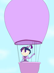 Size: 2448x3264 | Tagged: safe, artist:04startycornonline88, derpibooru import, twilight sparkle, human, clothes, commission, dress, gloves, gown, hennin, hot air balloon, humanized, princess hat