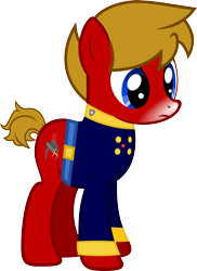Size: 4000x5501 | Tagged: safe, artist:pilot231, derpibooru import, oc, oc:max mustang, earth pony, pony, male, military uniform, simple background, snow tip nose, solo, stallion, transparent background, vector