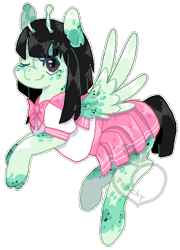 Size: 470x654 | Tagged: safe, artist:peachy-pea, derpibooru import, oc, alien, pegasus, pony, solo