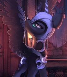 Size: 783x912 | Tagged: safe, artist:freeedon, derpibooru import, nightmare moon, alicorn, pony, female, mare, solo