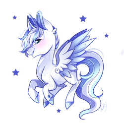 Size: 800x800 | Tagged: safe, artist:ipun, derpibooru import, oc, oc:verglace, pegasus, pony, blushing, deviantart watermark, male, simple background, solo, stallion, transparent background, watermark