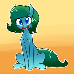 Size: 886x898 | Tagged: safe, artist:whatsapokemon, derpibooru import, oc, oc only, oc:blue jade, pony, female, looking at you, mare, open mouth, simple background, smiling, solo