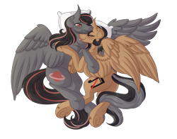 Size: 6000x4696 | Tagged: safe, artist:amazing-artsong, derpibooru import, oc, oc:antares, oc:artsong, pegasus, pony, absurd resolution, female, male, mare, oc x oc, shipping, simple background, stallion, straight, transparent background