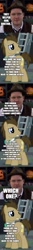 Size: 300x2295 | Tagged: safe, derpibooru import, edit, edited screencap, screencap, doctor whooves, sci-twi, twilight sparkle, pony, comic:the epilogue, atop the fourth wall, comic, doctor who, fanfic art, linkara, screencap comic, spoilers for another series, the doctor, time lord