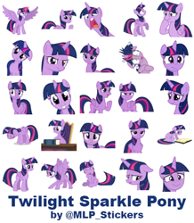 Size: 364x418 | Tagged: safe, artist:mlpcreativelab, derpibooru import, twilight sparkle, twilight sparkle (alicorn), alicorn, pony, book, chair, female, floppy ears, head tilt, mare, simple background, telegram sticker, twilight snapple, white background